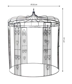 Dehner Metall-Pavillon Heart, Rund, Schwarz, Ca. Ø232/H271 Cm -Günstig Gartenbedarf 1389857 WE BG 001 PavillionHeartDesign