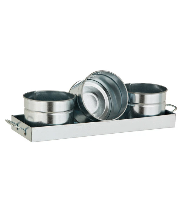 Zink Kräutertöpfchen Mit Untersetzer 6 Zink Kräutertöpfchen Mit Untersetzer - Image 4