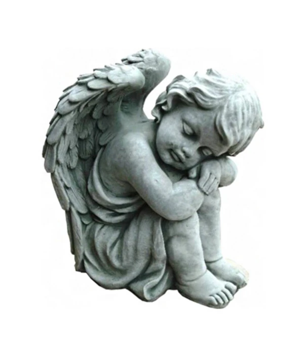 Denscho Stein-Engel Sitzend, 24 X 30 X 35 Cm 3 Denscho Stein-Engel Sitzend, 24 X 30 X 35 Cm