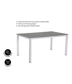 MWH Loft-Tisch Elements, Ca. B160/H74/T90 Cm 10 MWH Loft-Tisch Elements, Ca. B160/H74/T90 Cm -Günstig Gartenbedarf 1897149 WE IG 001 ElementsTisch160x90x74cmSilberNEU