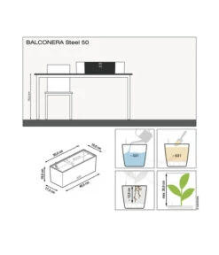 LECHUZA® Edelstahl-Kasten Balconcera Steel, Rechteckig -Günstig Gartenbedarf 2047991 WE BG 001 BalconeraSteel