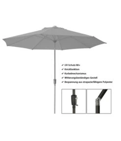 Dehner Schirm Milos, Rund, Ca. Ø294 Cm -Günstig Gartenbedarf 2408086 WE FS 003 DehnerSchirmMilos