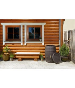 GARANTIA Barrica Regenfass, Braun -Günstig Gartenbedarf 2535151 WE MO 002 BarricaRegenfass420lbraun