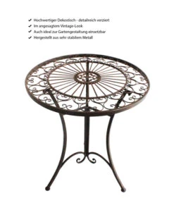 Metalltisch Antik, Ca. Ø61/H72 Cm -Günstig Gartenbedarf 3214889 WE IG 005 Metalltischrundantik