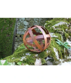 Ferrum Metall-Kugel Aus Blechstreifen, Rund, Rost -Günstig Gartenbedarf 3649464 WE MO 001 FerrumMetallKugelausBlechstreifenGartendekoDekoartikel