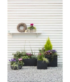 Dehner Kunststoff-Blumenkübel Palermo, Anthrazit -Günstig Gartenbedarf 3728110 3728151 3940756 WE MO 006 KunststoffBlumenkuebelKubusanthrazitBlumentopf