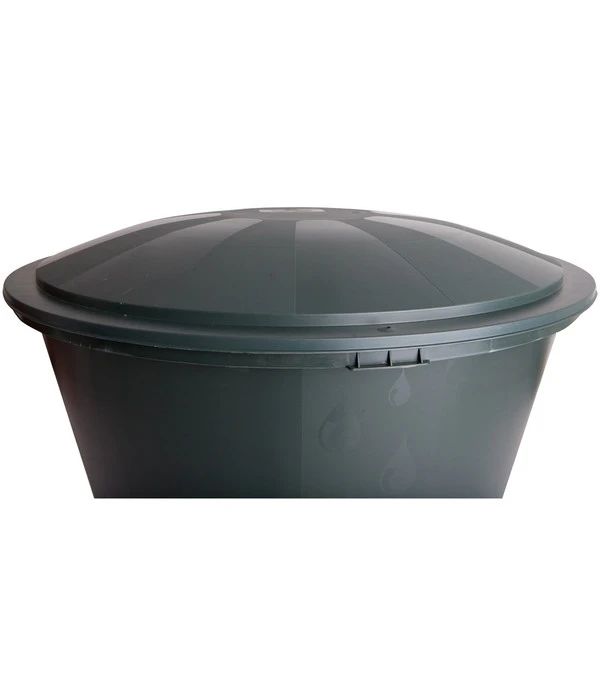 Kunststoff-Regentonne Mit Deckel, Rund, Dunkelgrün 4 Kunststoff-Regentonne Mit Deckel, Rund, Dunkelgrün - Image 2