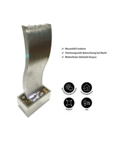Dehner Edelstahl-Gartenbrunnen Curve, Ca. H108 Cm -Günstig Gartenbedarf 4071569 WE IG 001 DehnerEdelstahlGartenbrunnenCurve