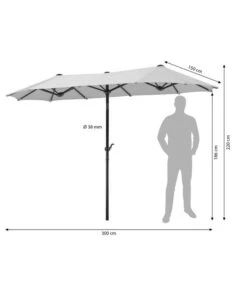 Schneider Classics Sonnenschirm Salerno, Rechteckig, Ca. B300/T150 Cm -Günstig Gartenbedarf 4075859 WE FS 001 SchirmSalerno300x150Beige