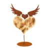 Ferrum Holz-Herz Mit Metall-Flügeln, Rost, Ca. B36/H51 Cm -Günstig Gartenbedarf 4078622 WE FS 001 HolzherzMitFluegelGartendeko