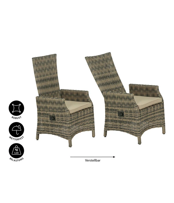 Dehner Geflechtsessel Siena, Braun Meliert 4 Dehner Geflechtsessel Siena, Braun Meliert - Image 2