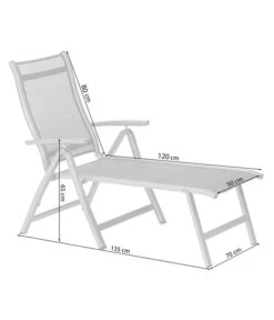 Dehner Gartenliege Chicago, Ca. B70/H72/T180 Cm -Günstig Gartenbedarf 4210258 WE FS 001 SkizzeLiegeChicagoNE