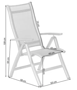 Dehner Klappsessel Chicago, Hochlehner -Günstig Gartenbedarf 4210316 WE FS 001 SkizzeKlappsesselChicago