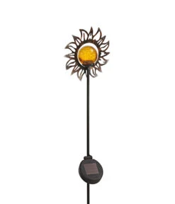 Dehner Solar-Dekostab Aurelia, Ca. H110 Cm, Metallic-braun/orange
