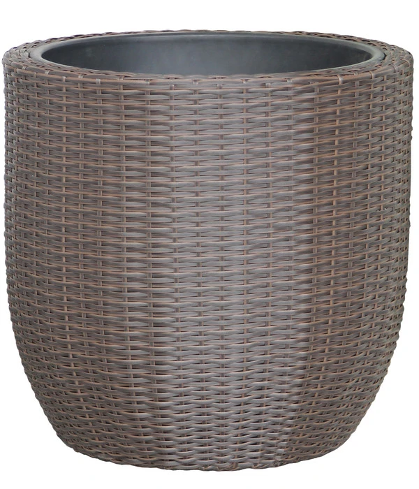 Dehner Polyrattan-Topf Alicante, Rund, Braun 3 Dehner Polyrattan-Topf Alicante, Rund, Braun