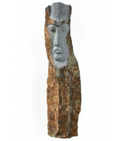 Dehner Basalt-Säule Mit Gesicht, Ca. B20/H100/T20 Cm