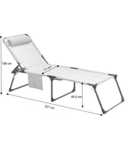 Dehner Gartenliege Mallorca, Ca. B71/H106/T227 Cm -Günstig Gartenbedarf 4498341 4418174 4498101 4498176 WE FS 002 LiegeMallorcaSkizze