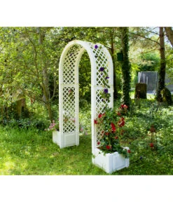 KHW Kunststoff-Rosenbogen, Ca. B174/H207/T43 Cm -Günstig Gartenbedarf 5344221 WE MO 003 RosenbogenKastenweiss