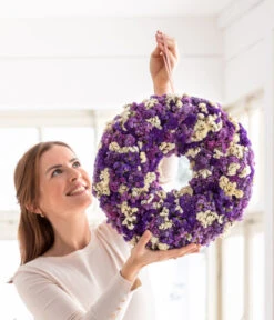 Dehner Kranz Statice, Lila/weiß, Ca. Ø40 Cm -Günstig Gartenbedarf 6273882 WE MO 002 KranzStatice40cm