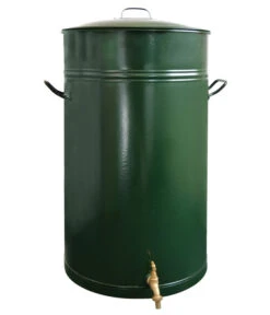 RENNER Metall-Regentonne Inkl. Steckanschluss, 150 L, Dunkelgrün