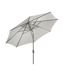 Dehner Schirm Milos, Rund, Ca. Ø294 Cm -Günstig Gartenbedarf 6702864 WE FS 003 SchirmMilosHellgrauNeu