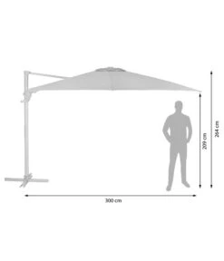 Dehner Ampelschirm Zypern, Quadratisch, Ca. B300/T300 Cm -Günstig Gartenbedarf 6703094 WE BG 001 AmpelschirmZypernEckig