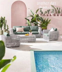 Dehner Flechtlounge Bali, 4-teilig -Günstig Gartenbedarf 6705305 WE MO 001 LoungeBaliNEU