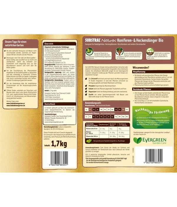 Substral® Naturen® Koniferen & Heckendünger, 1,7 Kg 4 Substral® Naturen® Koniferen & Heckendünger, 1,7 Kg - Image 2