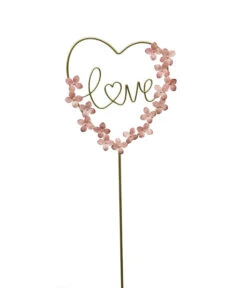 Dehner Metall-Dekostab Herz Mit Blumen, Ca. H188 Cm