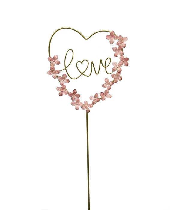 Dehner Metall-Dekostab Herz Mit Blumen, Ca. H188 Cm 3 Dehner Metall-Dekostab Herz Mit Blumen, Ca. H188 Cm