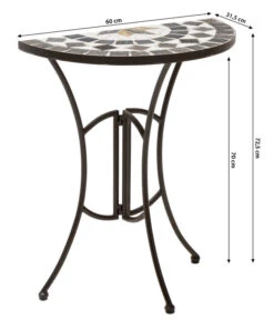 Dehner Mosaiktisch Diana Halbrund, Ca. B60/H72,5/T31,5 Cm -Günstig Gartenbedarf 6875082 WE BG 001 TischDiana