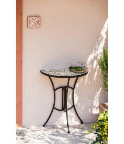 Dehner Mosaiktisch Grazia Halbrund, Ca. B60/H72,5/T31,5 Cm -Günstig Gartenbedarf 6875132 WE MO 001 TischHalbrundGrazia