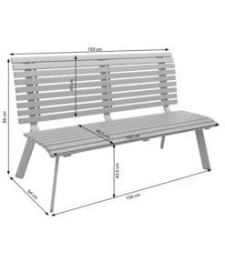 Dehner Bank London, 3-Sitzer 11 Dehner Bank London, 3-Sitzer -Günstig Gartenbedarf 6893762 6893770 6893788 WE DE 001 AlubankLondonSkizze