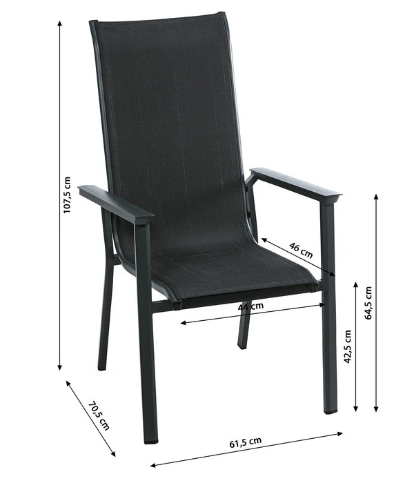 Dehner Stapelstuhl Cleveland, Dunkelgrau 8 Dehner Stapelstuhl Cleveland, Dunkelgrau - Image 6