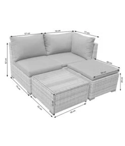 Dehner Balkonset Como, 4-teilig -Günstig Gartenbedarf 6894166 WE DE 001 BalkonSetComoSkizze