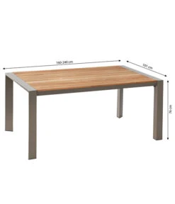 Dehner Holz-Ausziehtisch Cleveland, Ca. B160-240/H76/T101 Cm -Günstig Gartenbedarf 6895387 WE BG 001 AusziehtischClevelandNEU