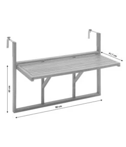 Dehner Balkonhängetisch, Ca. B90/H65/T41,7 Cm -Günstig Gartenbedarf 6897748 WE BG 001 BalkonklapptischMacao