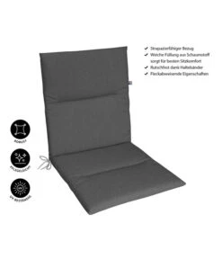 KETTtex Niederlehnerpolster Lindos Grau, Ca. B100/H4/T50 Cm -Günstig Gartenbedarf 6907026 WE IG 001 KETTtexNiederlehnerpolsterLindosGrau