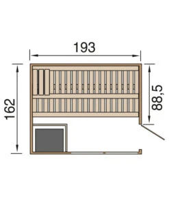 Weka Sauna Kemi Panorama Inkl. Ofen, Ca. B162/H200/T193 Cm -Günstig Gartenbedarf 6914410 WE DE 001 WekaSaunaKemiPanoramaGrundriss