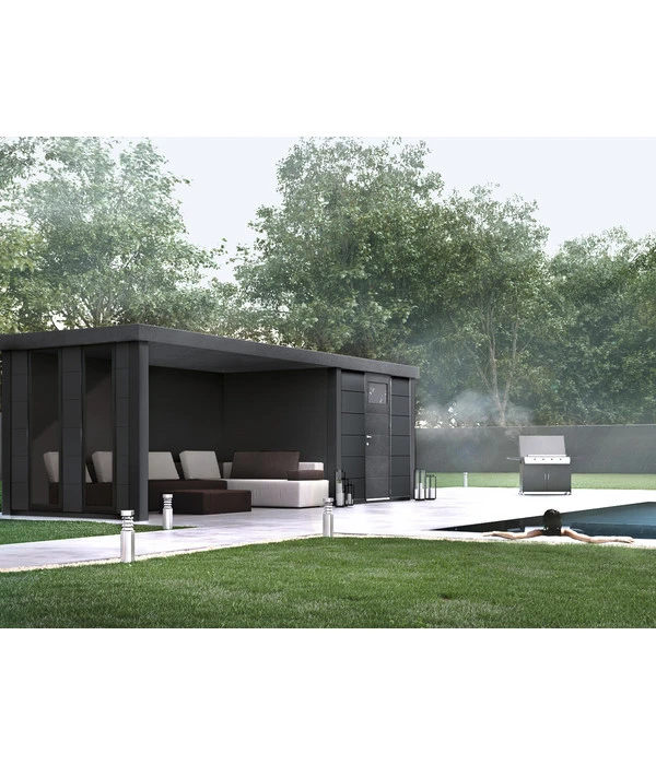 Wolff Finnhaus Metallgerätehaus Eleganto 2424, Inkl. Lounge Links, Ca. B542/H227/258 Cm 4 Wolff Finnhaus Metallgerätehaus Eleganto 2424, Inkl. Lounge Links, Ca. B542/H227/258 Cm - Image 2