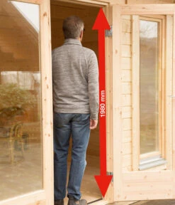 Wolff Finnhaus Gartenhaus Trondheim 70-D, Inkl. Lounge 300 Links, Ca. B770/H256/T450 Cm -Günstig Gartenbedarf 6931653 WE DE 004 FinnhausTr70DTuer