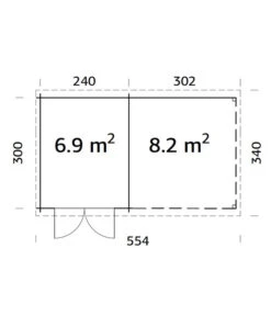 Palmako Gartenhaus Ella, Inkl. Seitendach -Günstig Gartenbedarf 6976013 WE BG 001 BlockbohlenhausEllaNatur