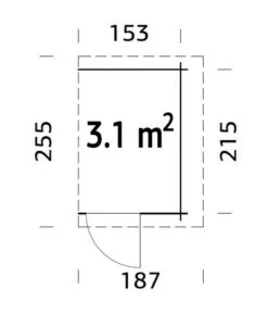 Palmako Anbauschuppen, Ca. B187/H183/T255 Cm -Günstig Gartenbedarf 6977938 WE BG 001 PalmakoAnbauschuppen