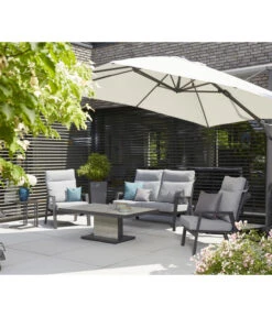 Siena Garden Ampelschirm Sunset N+, Quadratisch, Ca. B300/T300 Cm -Günstig Gartenbedarf 6988075 WE MO 001 SienaGardenAmpelschirmSunsetN300x300cmGrau