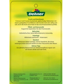 Nektarine 'Crimson Gold' -Günstig Gartenbedarf 7626005 NektarineCrimsonGold Etikett 2